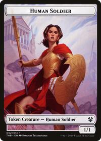 Human Soldier // Wolf Double-Sided Token - Theros Beyond Death - Magic: The Gathering card