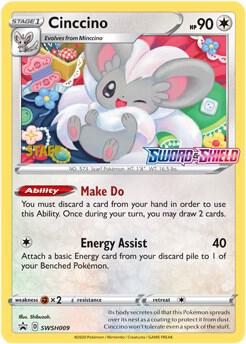 Cinccino - SWSH009 (Prerelease) [Staff] SWSH009 from SWSH: Sword & Shield Promo Cards