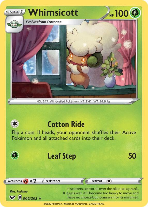 Whimsicott 006/202 from SWSH01: Sword & Shield Base Set