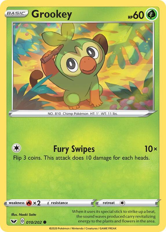 Grookey (010) 010/202 from SWSH01: Sword & Shield Base Set