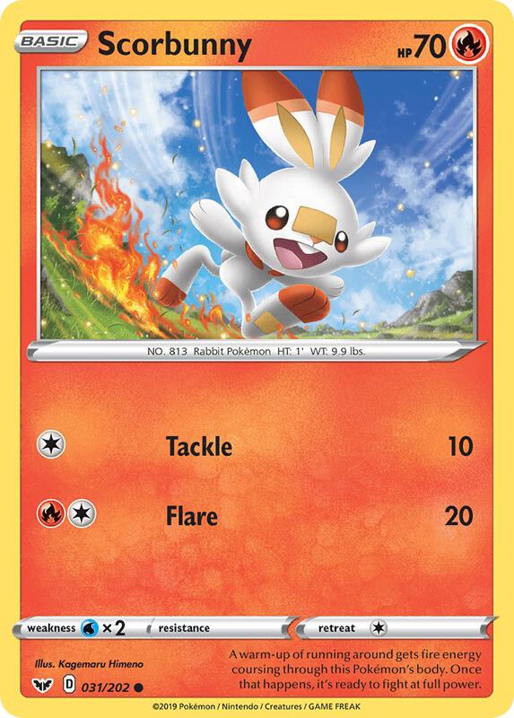 Scorbunny (031) 031/202 from SWSH01: Sword & Shield Base Set