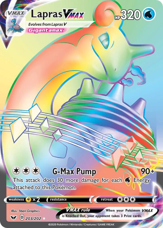Lapras VMAX (Secret) 203/202 from SWSH01: Sword & Shield Base Set