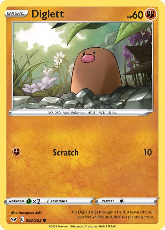 Diglett 092/202 from SWSH01: Sword & Shield Base Set