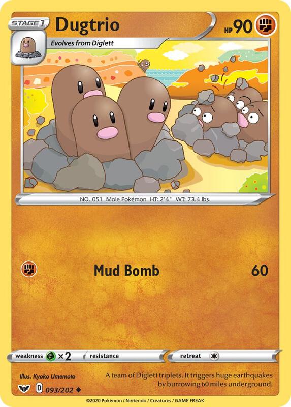 Dugtrio 093/202 from SWSH01: Sword & Shield Base Set