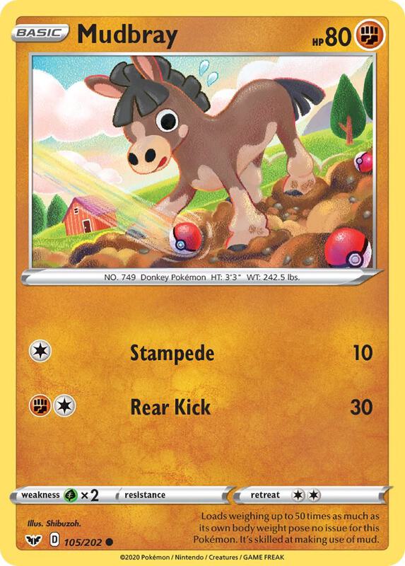 Mudbray 105/202 from SWSH01: Sword & Shield Base Set