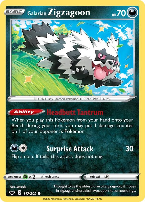 Galarian Zigzagoon 117/202 from SWSH01: Sword & Shield Base Set