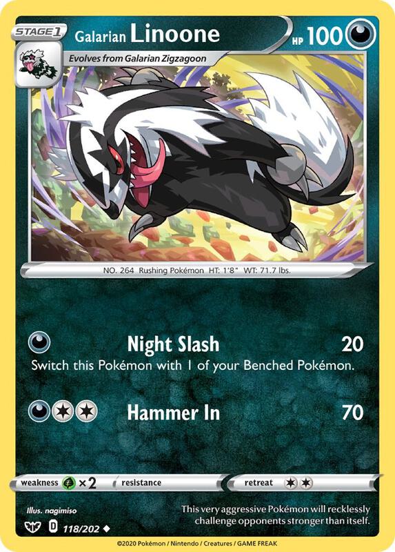Galarian Linoone 118/202 from SWSH01: Sword & Shield Base Set