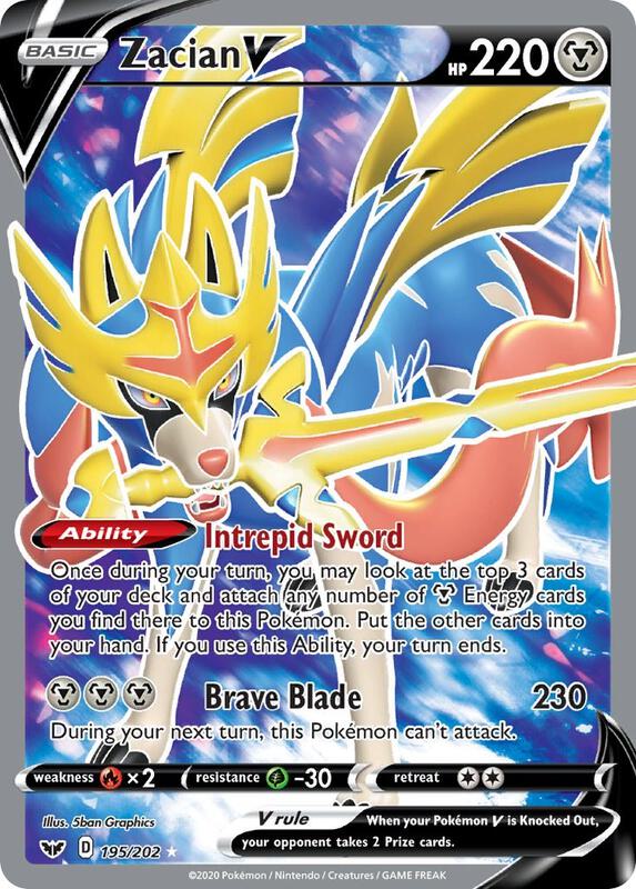 Zacian V (Full Art) 195/202 from SWSH01: Sword & Shield Base Set