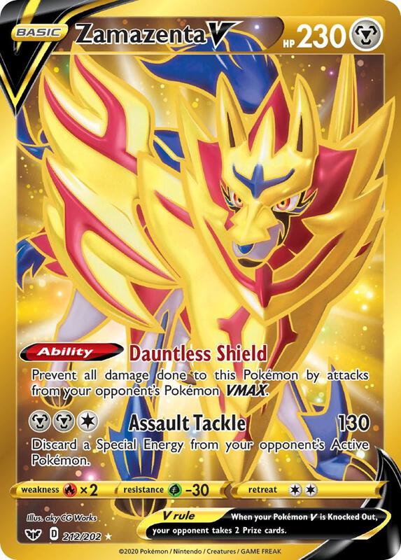 Zamazenta V (Secret) 212/202 from SWSH01: Sword & Shield Base Set