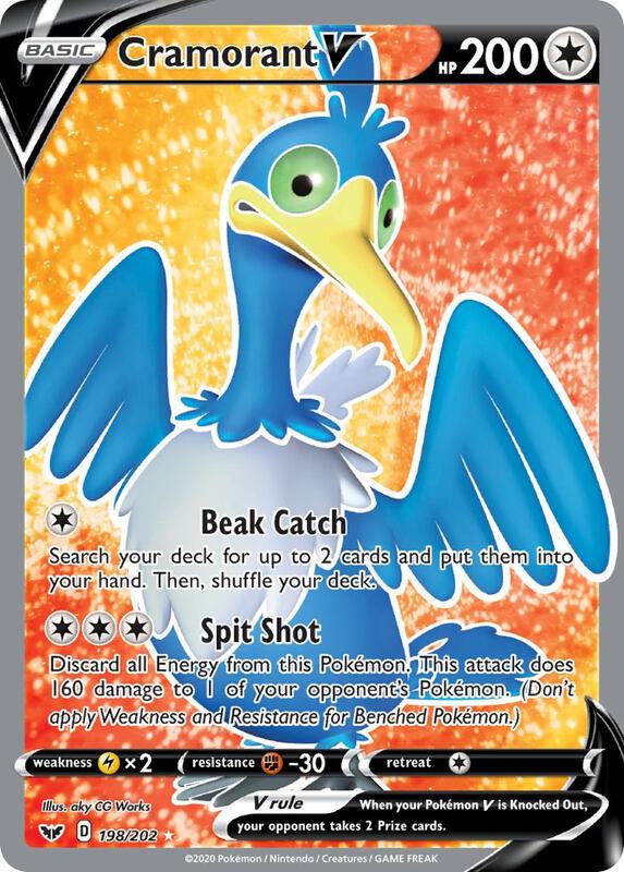 Cramorant V (Full Art) 198/202 from SWSH01: Sword & Shield Base Set