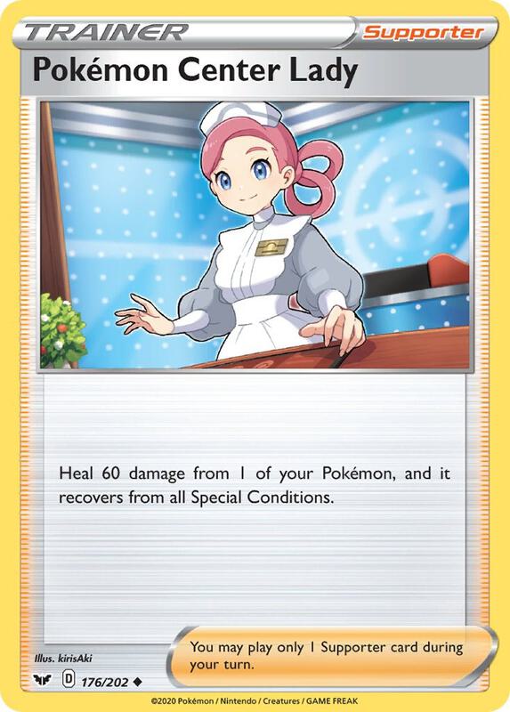 Pokemon Center Lady 176/202 from SWSH01: Sword & Shield Base Set