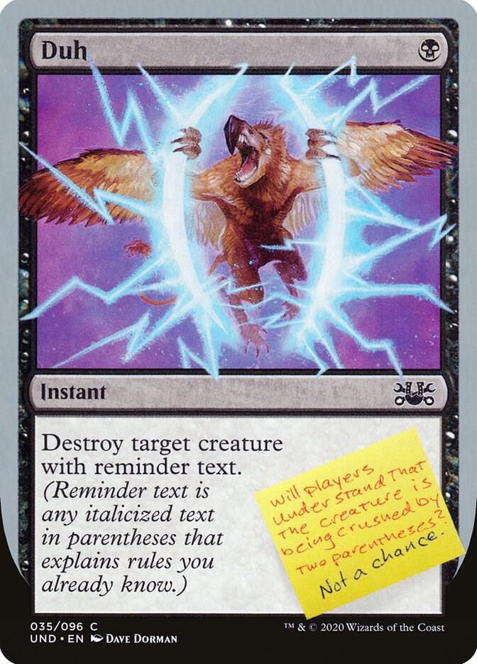 Duh - Unsanctioned - Magic: The Gathering - TCGplayer.com Duh - Unsanctioned - Magic: The Gathering - TCGplayer.com