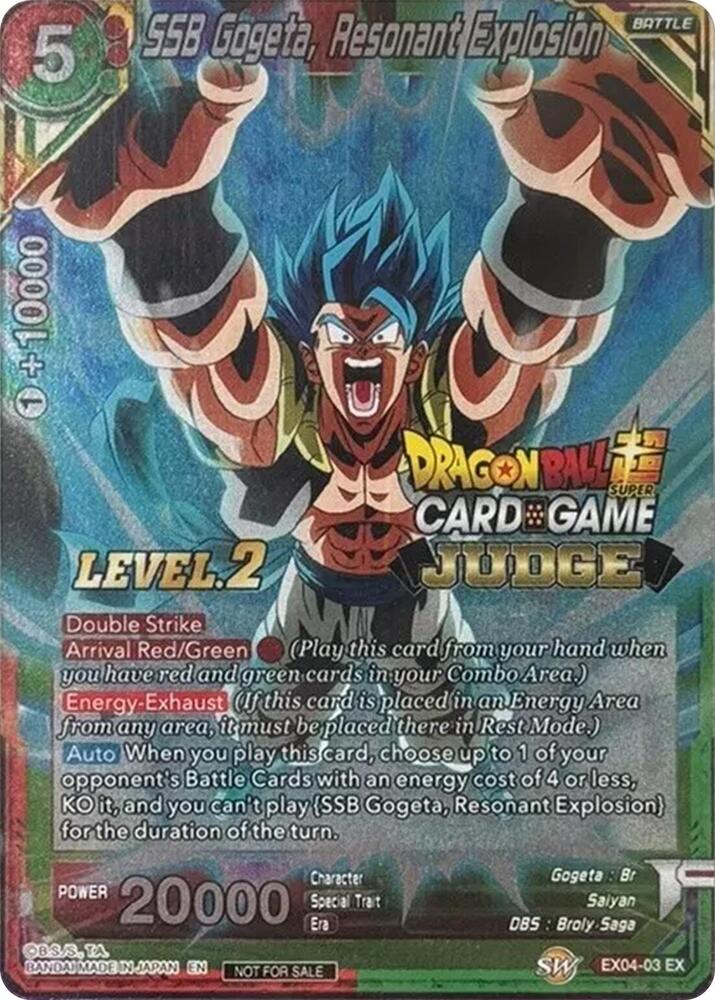 SSB Gogeta, Resonant Explosion (Level 2) #EX04-03 — Judge Promotion Cards