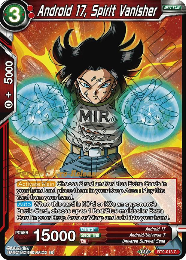 Android 17, Spirit Vanisher #BT9-013 — Universal Onslaught Pre-Release Cards