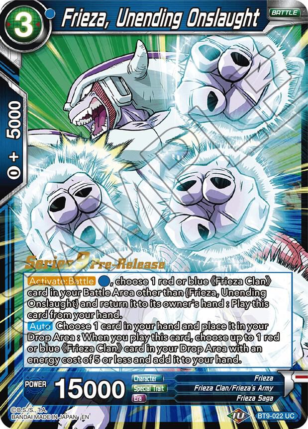 Frieza, Unending Onslaught #BT9-022 — Universal Onslaught Pre-Release Cards