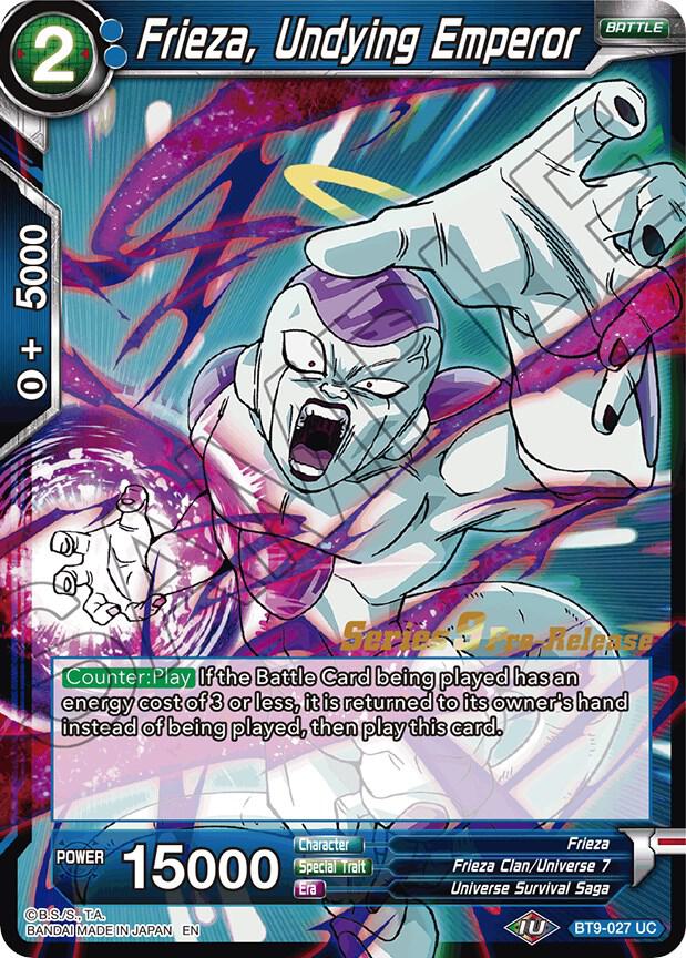 Frieza, Undying Emperor #BT9-027 — Universal Onslaught Pre-Release Cards