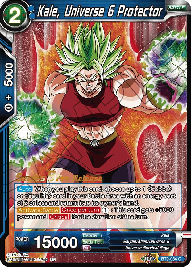Kale, Universe 6 Protector #BT9-034 — Universal Onslaught Pre-Release Cards