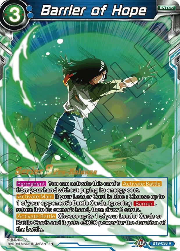 Barrier of Hope #BT9-036 — Universal Onslaught Pre-Release Cards