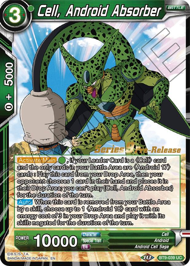 Cell, Android Absorber #BT9-039 — Universal Onslaught Pre-Release Cards