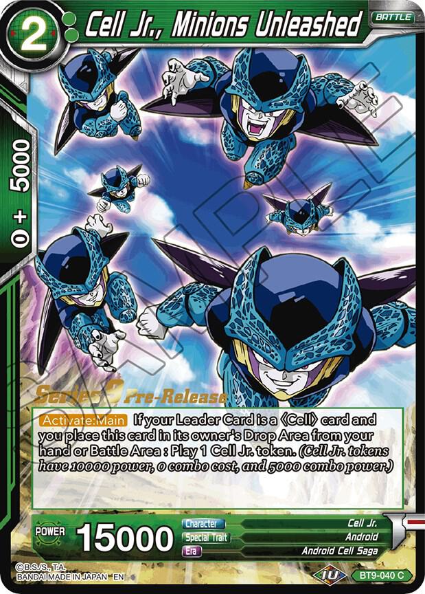 Cell Jr., Minions Unleashed #BT9-040 — Universal Onslaught Pre-Release Cards