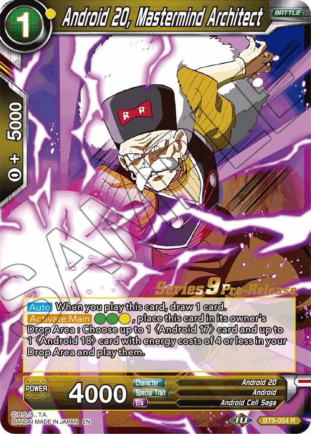 Android 20, Mastermind Architect #BT9-054 — Universal Onslaught Pre-Release Cards
