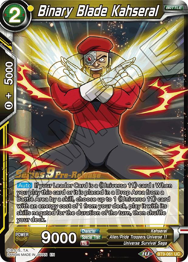 Binary Blade Kahseral #BT9-061 — Universal Onslaught Pre-Release Cards