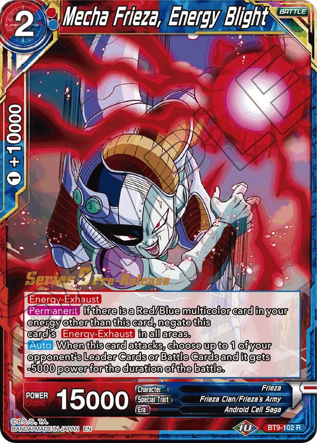 Mecha Frieza, Energy Blight #BT9-102 — Universal Onslaught Pre-Release Cards