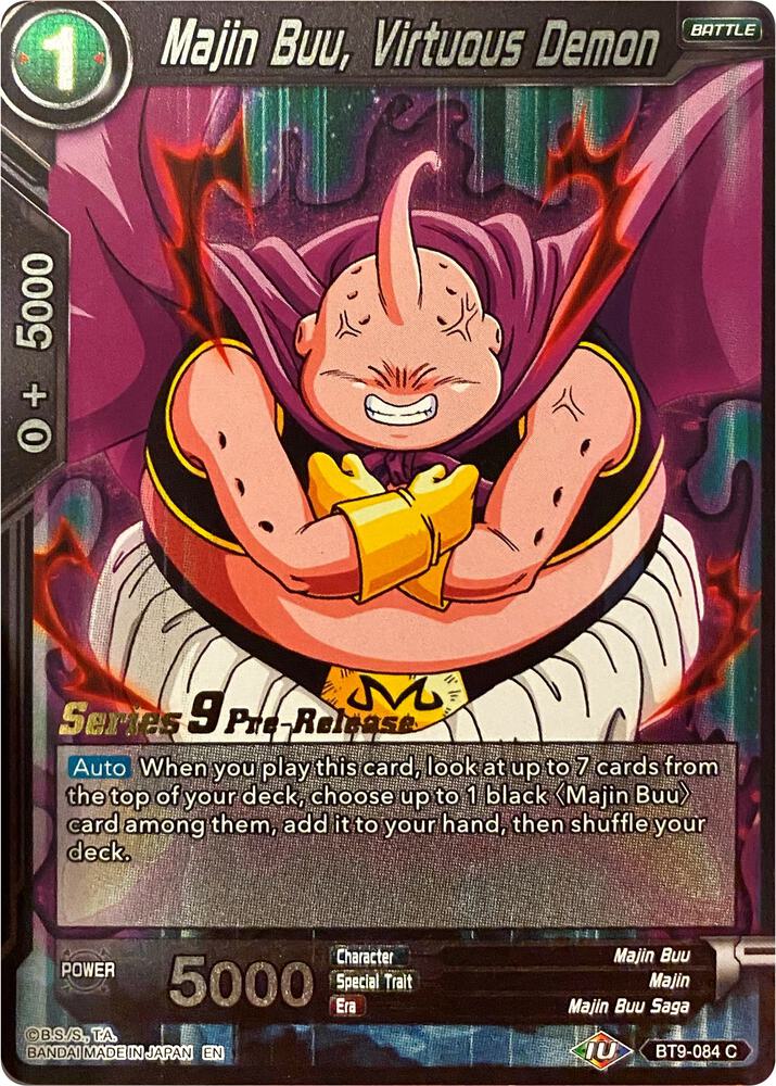Majin Buu, Virtuous Demon #BT9-084 — Universal Onslaught Pre-Release Cards