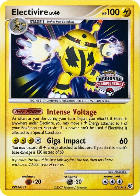 Electivire - 3/130 (Regional Championships) 003/130 from League & Championship Cards