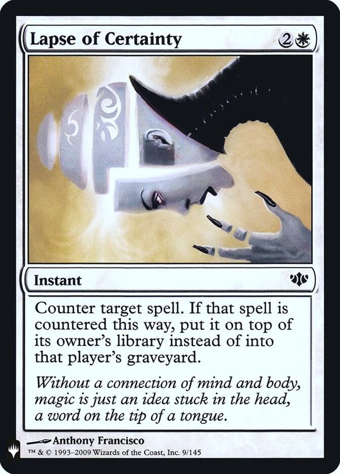 Lapse of Certainty #CON-9 — The List