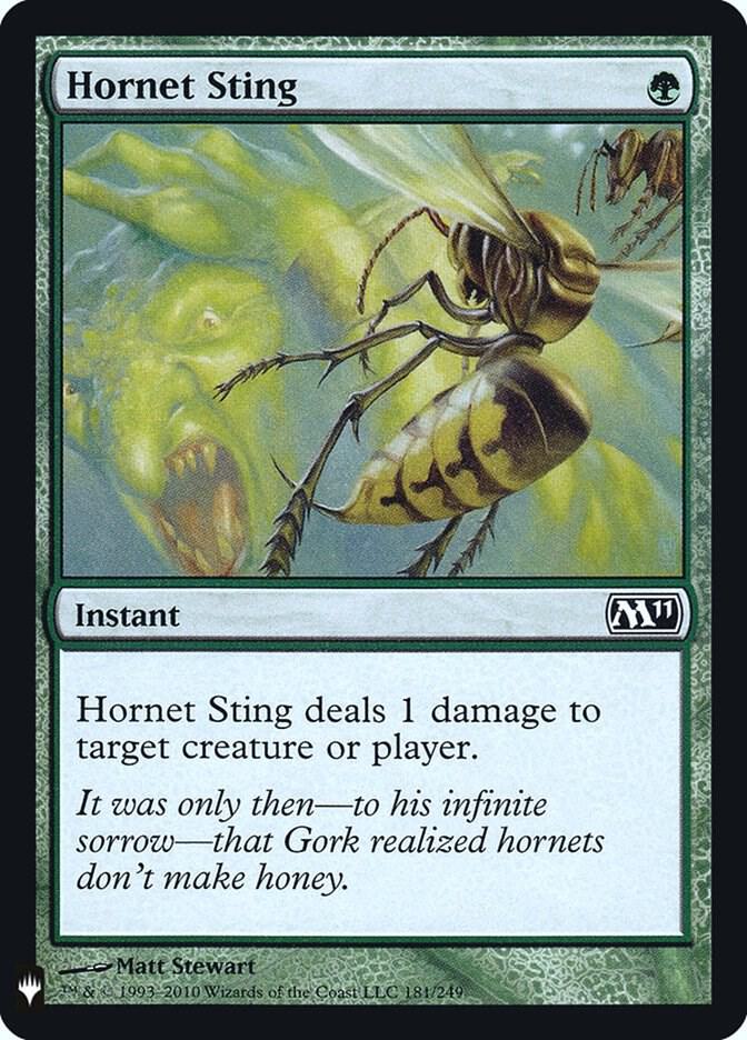 Hornet Sting #M11-181 — The List