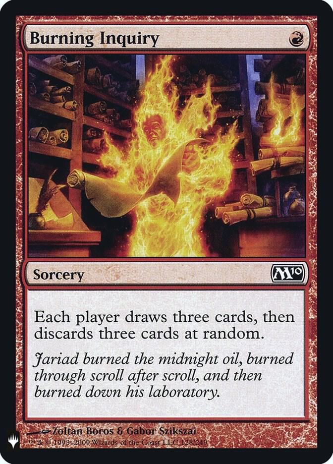 Burning Inquiry #M10-128 — The List