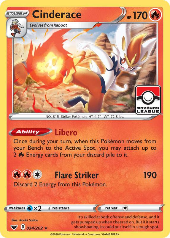 Cinderace - 034/202 (Pokemon League) 034/202 from League & Championship Cards