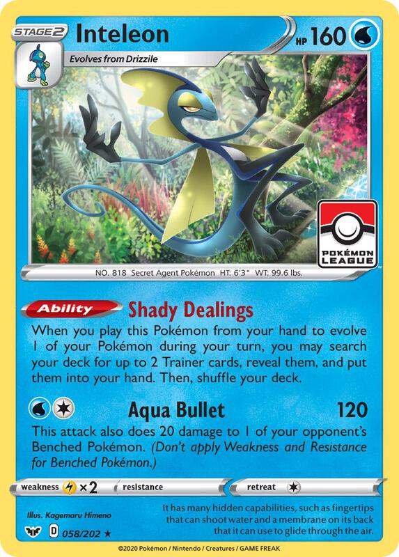 Inteleon - 058/202 (Pokemon League) 058/202 from League & Championship Cards