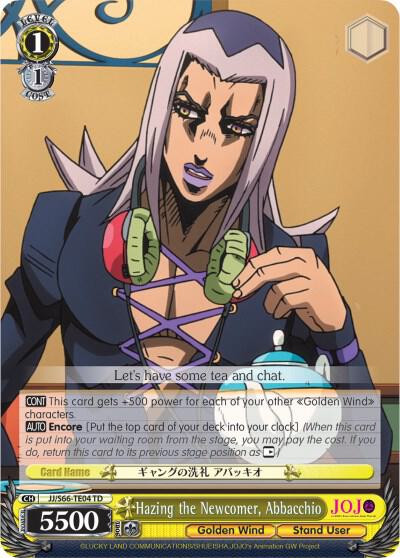 Hazing the Newcomer, Abbacchio