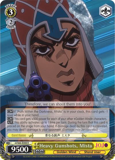 Heavy Gunshots, Mista - JoJo's Bizarre Adventure: Golden Wind