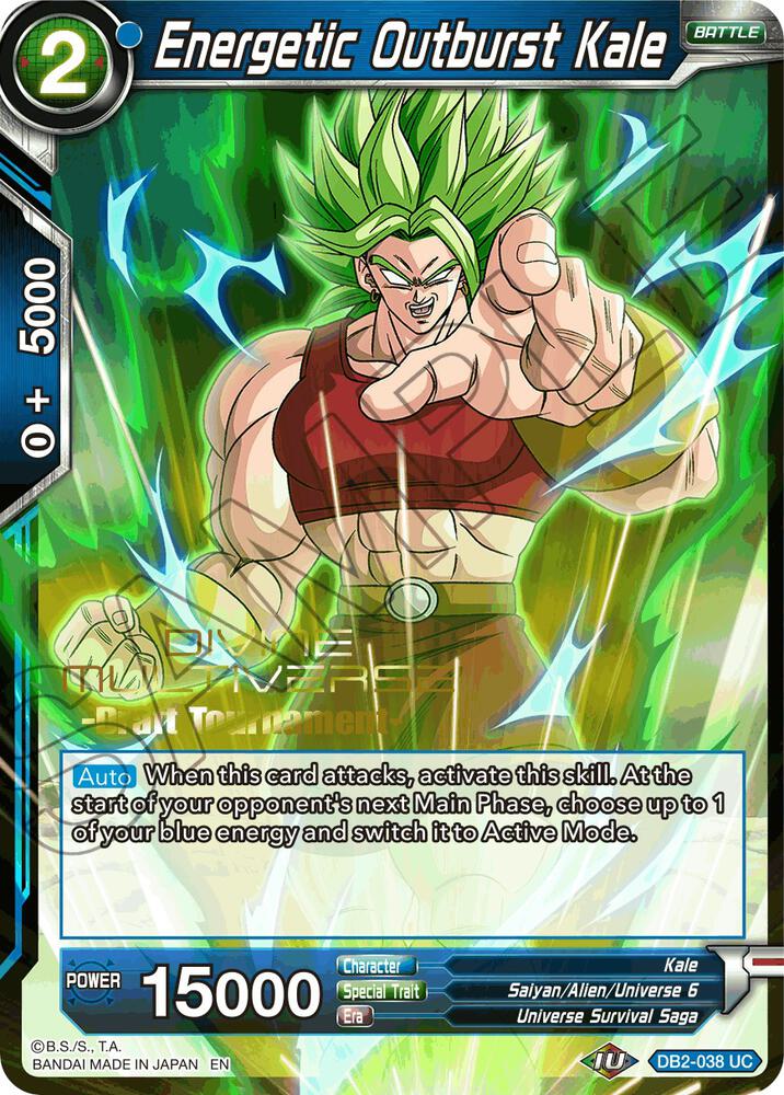 Energetic Outburst Kale (Divine Multiverse Draft Tournament) #DB2-038 — Tournament Promotion Cards