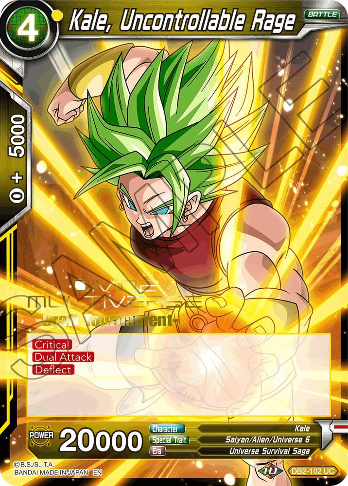 Kale, Uncontrollable Rage (Divine Multiverse Draft Tournament) #DB2-102 — Tournament Promotion Cards