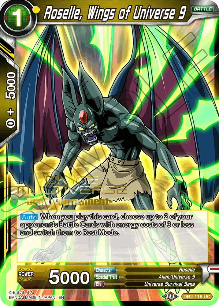 Roselle, Wings of Universe 9 (Divine Multiverse Draft Tournament) #DB2-116 — Tournament Promotion Cards