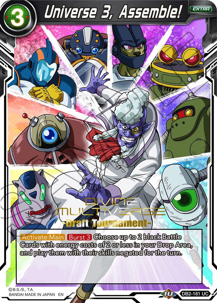Universe 3, Assemble! (Divine Multiverse Draft Tournament) #DB2-161 — Tournament Promotion Cards