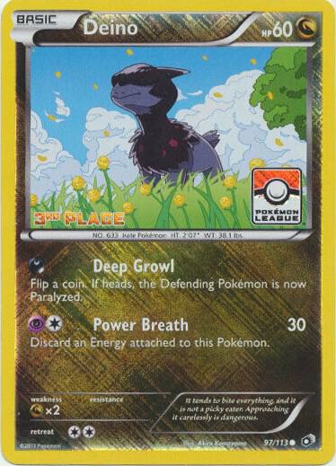 Deino - 97/113 (Pokemon League) [3rd Place] 097/113 from League & Championship Cards