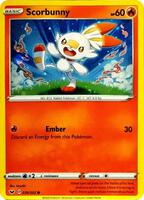 scorbunny pokemon card holographic (SWSH002) (Jumbo Card) [First Partner Pack] Moderately Played Weakness / Resistance / Retreat Cost Pokemon Scorbunny 030/202 Sword &