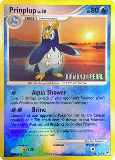 Prinplup - 58/130 [Diamond & Pearl] 058/130 from Burger King Promos