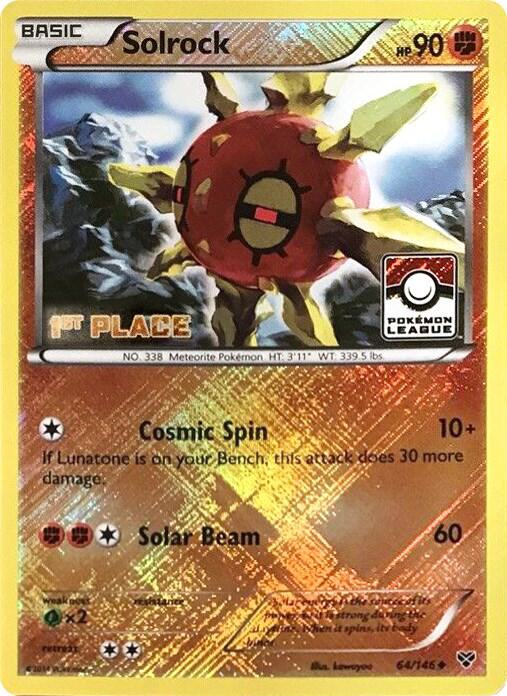 Solrock - 64/146 (Pokemon League) [1st Place] 064/146 from League & Championship Cards