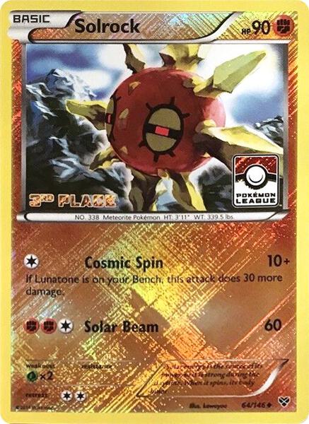 Solrock - 64/146 (Pokemon League) [3rd Place]