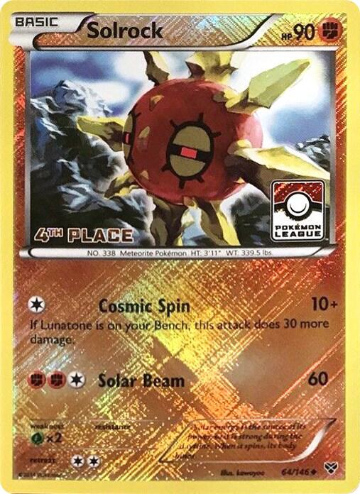 Solrock - 64/146 (Pokemon League) [4th Place] 064/146 from League & Championship Cards