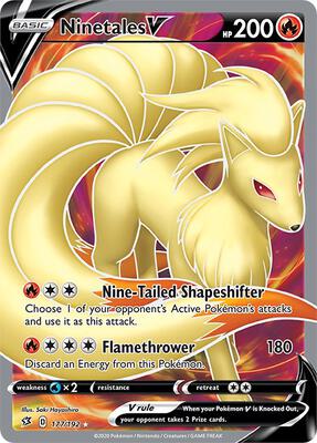 Ninetales フィギュア 月と雲のデザイン Ninetales V (Full Art) - SWSH02: Rebel Clash - Pokemon