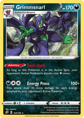 Grimmsnarl - 125/192 (Non-Holo)