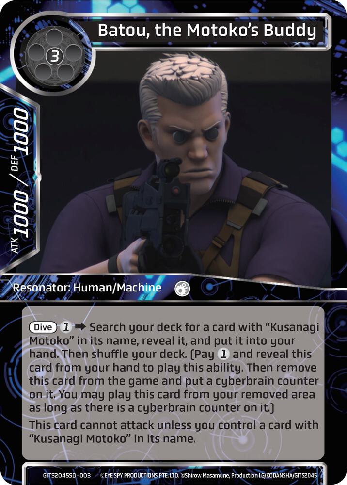 Batou, the Motoko's Buddy