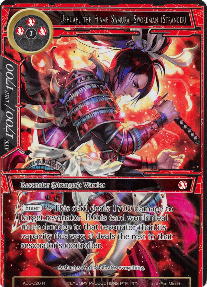Ushuah, the Flame Samurai Swordman (Stranger) (Full Art)